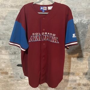 Vintage NHL Colorado Avalanche #33 Patrick Roy Baseball Jersey Size XL